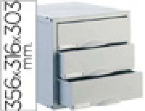 Bloco classificador de secretaria archisystem 3 gavetas cor cinza 356x316x303 mm , Archivo 2000 , 49303 , 8429368684011